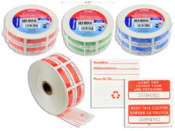 ROULEAU DE 1000 COUPONS DE TIRAGE DOUBLES COULEURS ASST